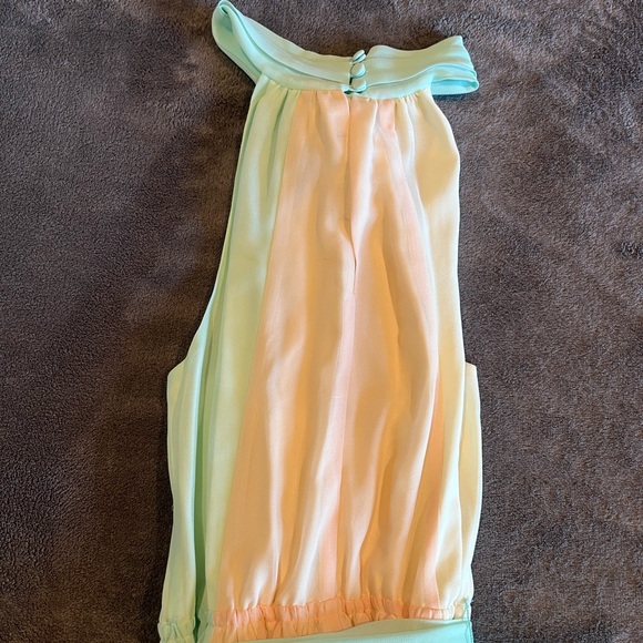 Victoria’s Secret - Seafoam Green/Peach/Cream Halter Dress With Belt, Size Small - Picture 4 of 8